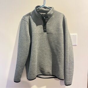 J. Crew Men's Gray Striped Pullover Jacket Fleece